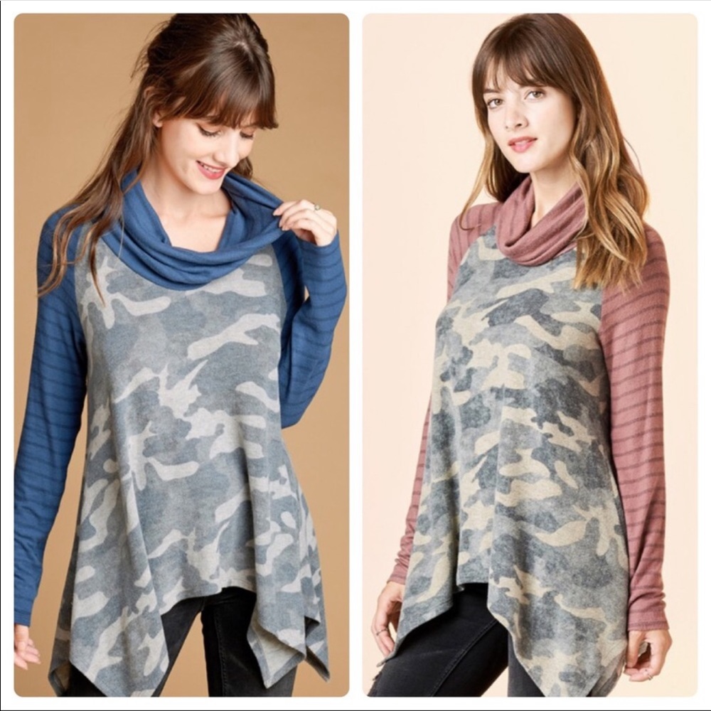 🆕 Super Cute Camo Haccii LS Fun Striped Top